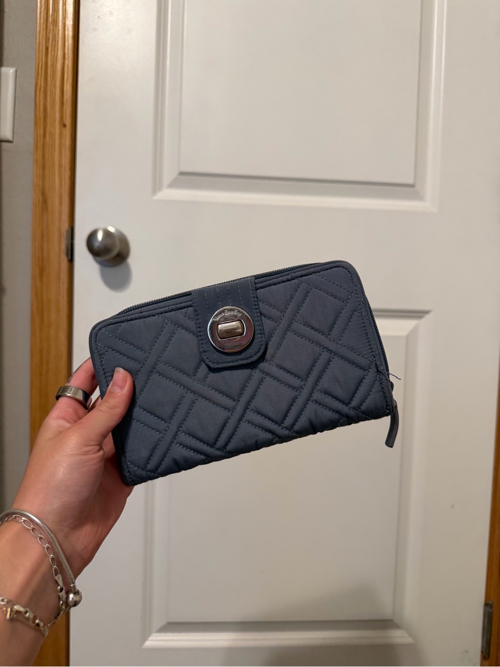 Vera Bradley Quilted Zip-Around Wallet in Slate